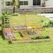 Fir Wood Raised Planter Bed with 7 Gallon Compost Bin for Herbs Vegetables Flowers